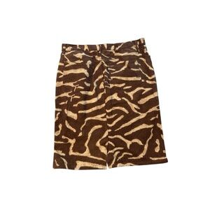 Brown and Tan Zebra Print Skirt